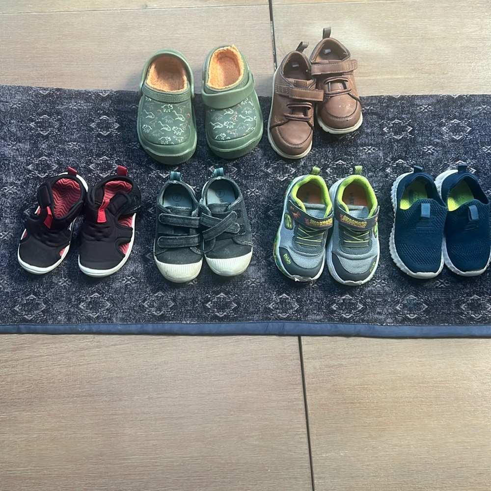 Toddler Boy Size 7 Shoe Bundle (6 Pairs)